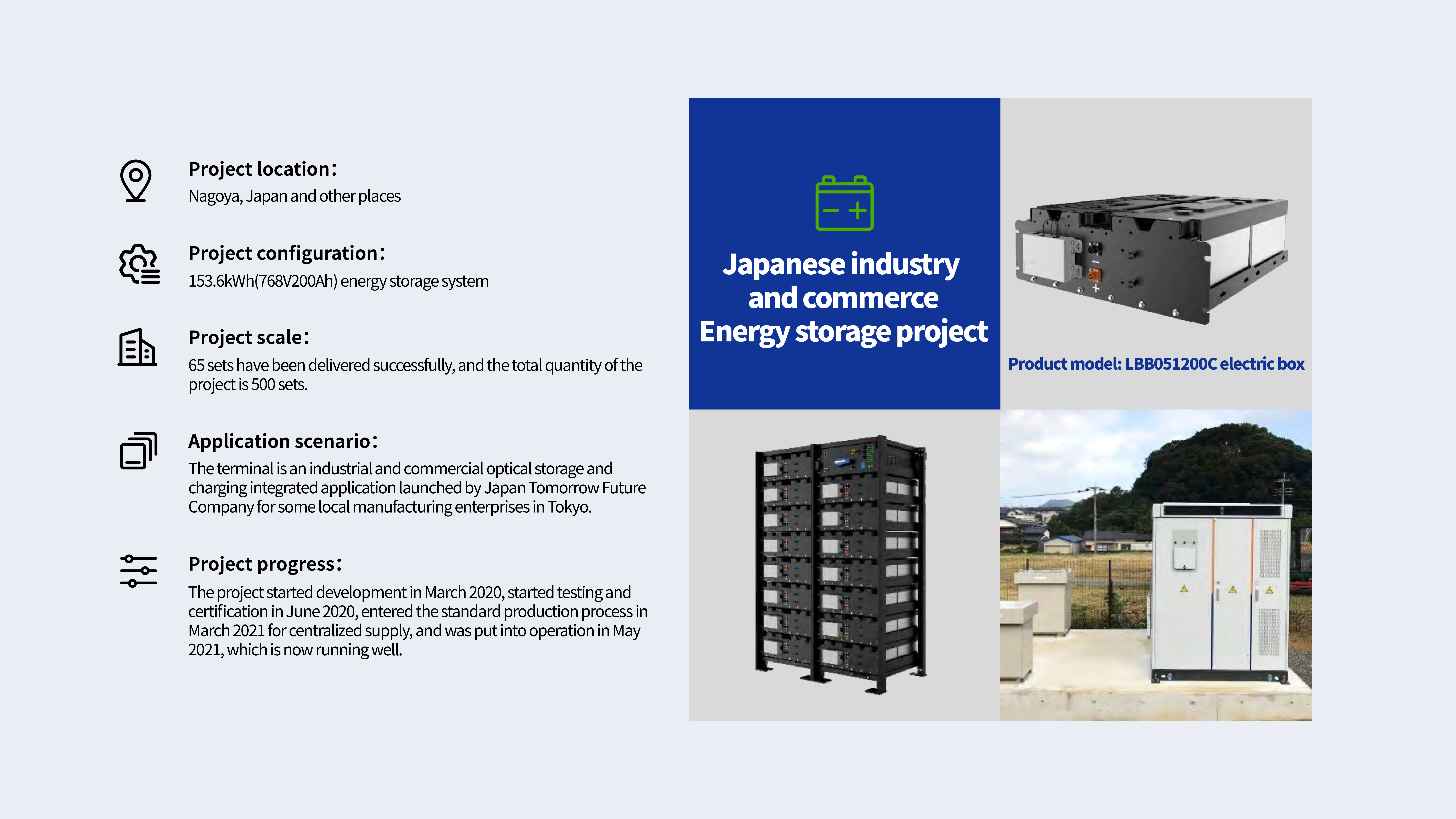 Industrial and commercial energy storage project in Japan
